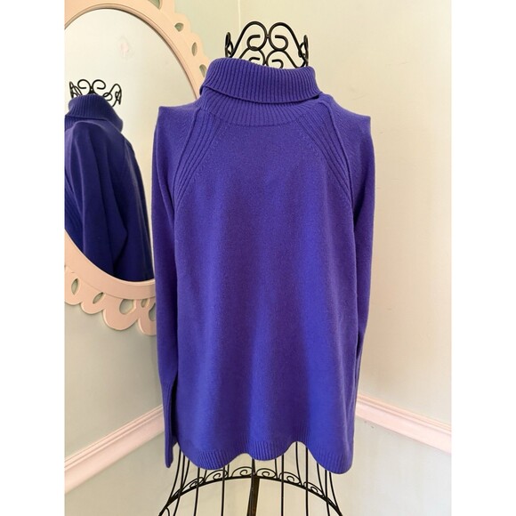 JJill  Cashmere Sweater Womens XS Purple Turtleneck Tunic Quiet Luxury - Picture 1 of 7